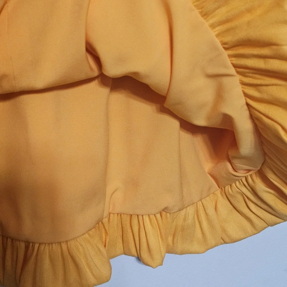 Gianni Bini Dress‎ Size 4 Yellow Linen Blend Mini Shift Sleeveless Lined 226-422